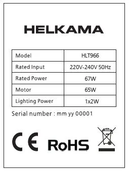 HELKAMA HLT966 liesituuletin
